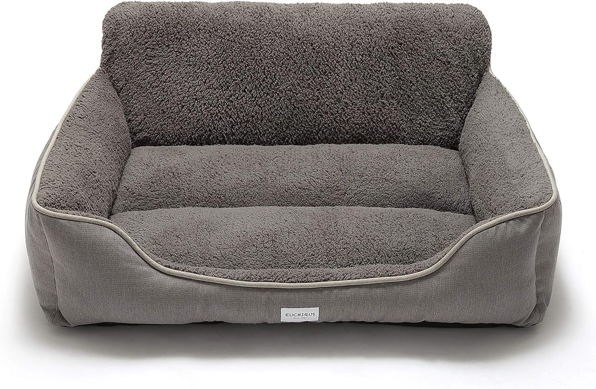 Cozy and Stylish Rectangle Dog Bed for All Breeds - Washable, Anti-Slip, Perfect for Small, Medium, and Large Dogs (Medium, Grey)