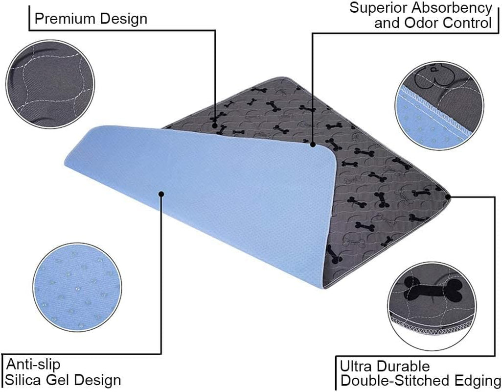 Ultimate Washable Dog Pee Pads with Free Grooming Gloves - Non-Slip, Super Absorbent, and Reusable for Training and Whelping