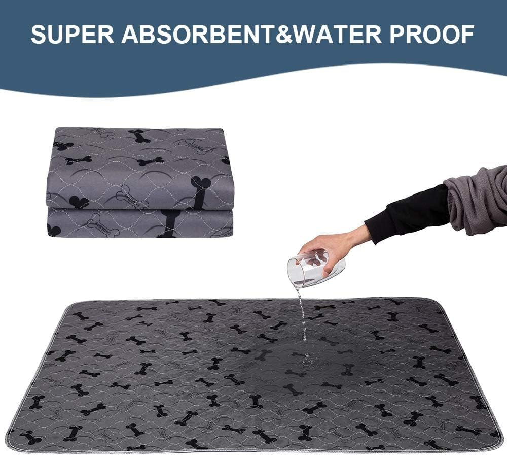 Ultimate Washable Dog Pee Pads with Free Grooming Gloves - Non-Slip, Super Absorbent, and Reusable for Training and Whelping