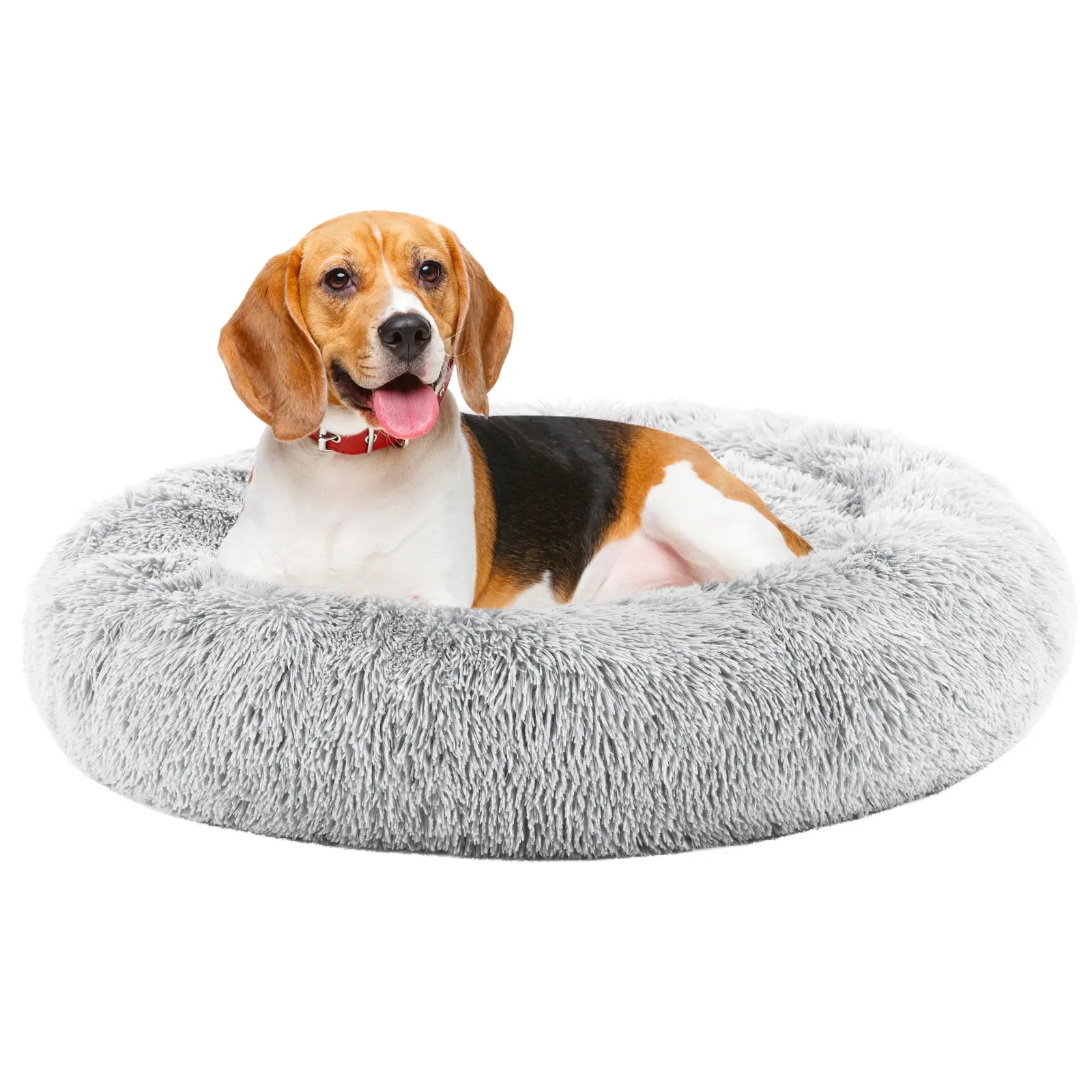 Sweetcrispy Premium Soothing Donut Pet Bed for Cats and Dogs | Machine-Washable Cozy Nest | Plush Waterproof Faux Fur | Non-Slip Base for Small Breeds