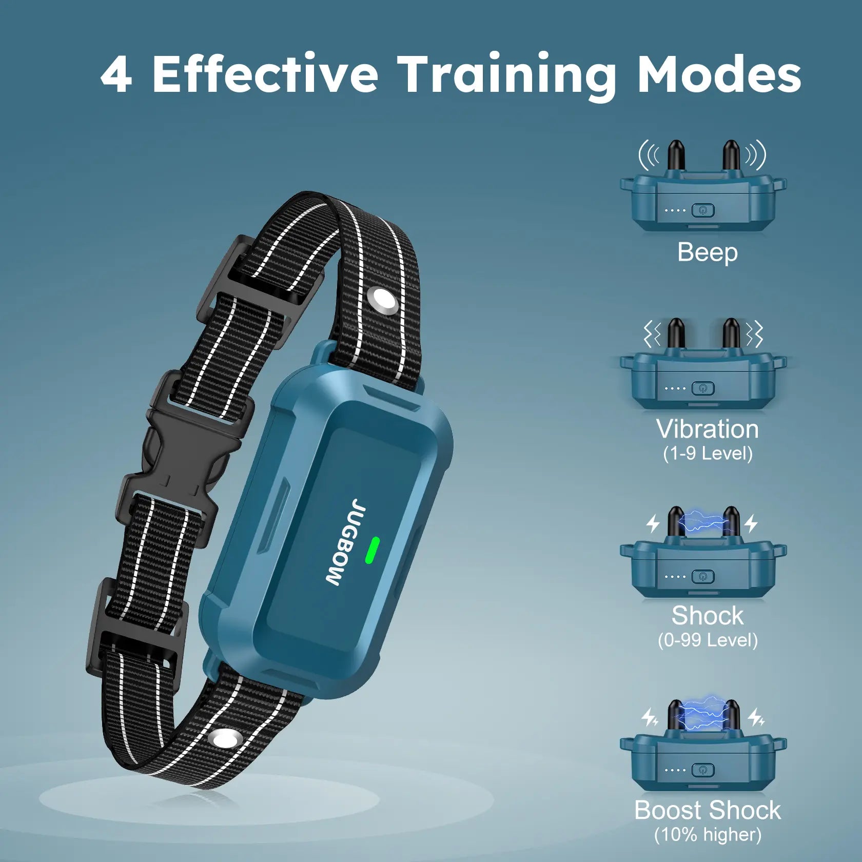 Jugbow 4200FT Waterproof Dog Training Collar with Remote Control, IPX8 Rating, 4 Training Modes, Rechargeable E-Collar for Outdoor Use