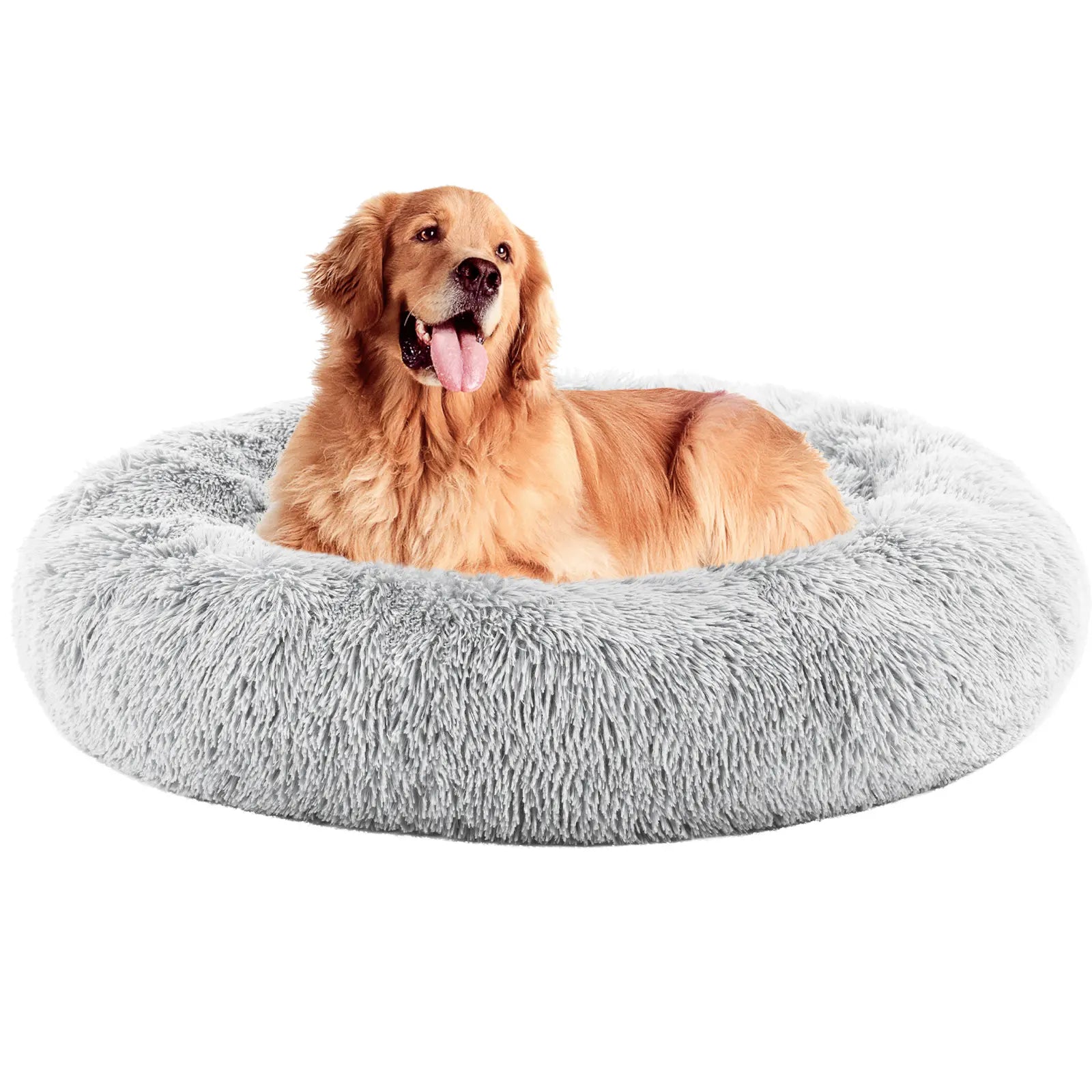 Sweetcrispy Premium Soothing Donut Pet Bed for Cats and Dogs | Machine-Washable Cozy Nest | Plush Waterproof Faux Fur | Non-Slip Base for Small Breeds