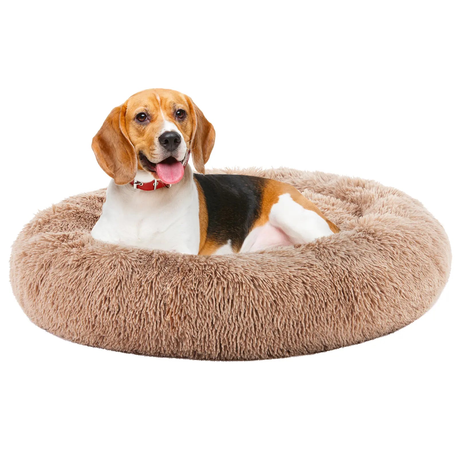 Sweetcrispy Premium Soothing Donut Pet Bed for Cats and Dogs | Machine-Washable Cozy Nest | Plush Waterproof Faux Fur | Non-Slip Base for Small Breeds