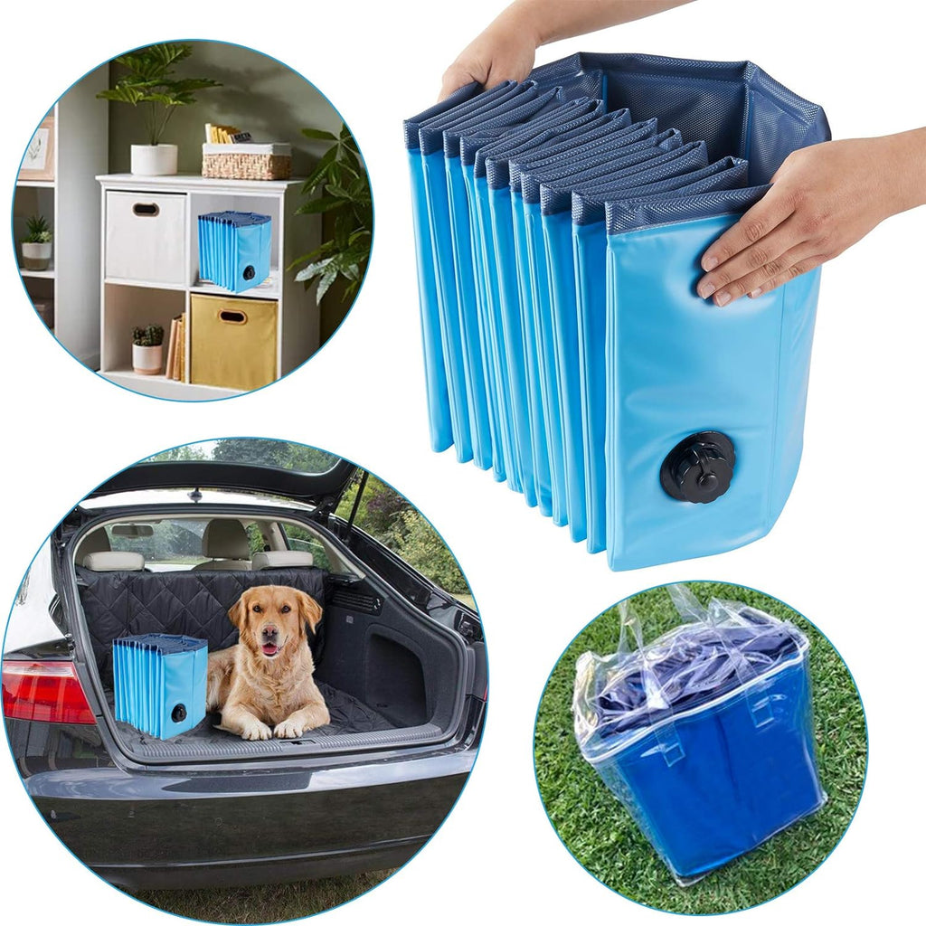 Ultimate Foldable Dog Pool - Collapsible Anti-Slip PVC Bathtub for Large Dogs and Kids - Perfect for Summer Fun!