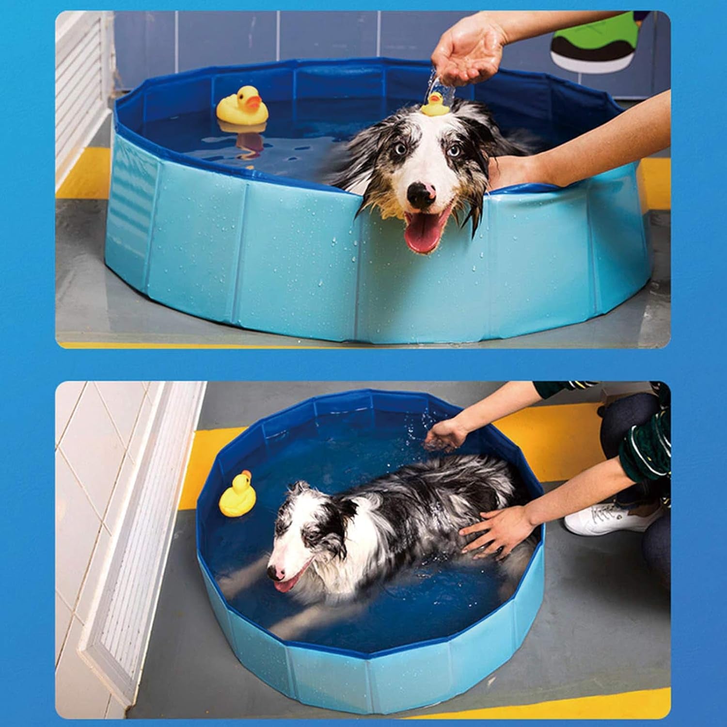 Ultimate Foldable Dog Pool - Collapsible Anti-Slip PVC Bathtub for Large Dogs and Kids - Perfect for Summer Fun!